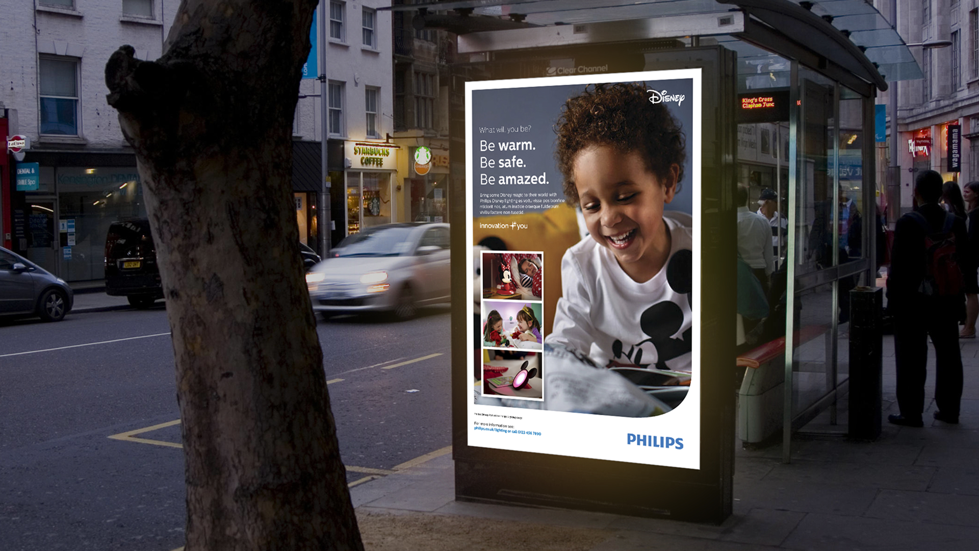Philips x Disney bus shelter OOH